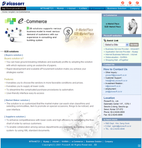피코소프트(영문) / e-Commerce
